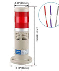 Industrial Red LED Alarm Light With Loud Buzzer 110V AC Signal Tower Lamp For Hazard Warning And Safety Alert On Factory Floor
