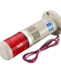 Industrial Red LED Alarm Light With Loud Buzzer 110V AC Signal Tower Lamp for Hazard Warning and Safety Alert on Factory Floor