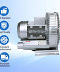 Efficient regenerative blower delivers powerful 150 CFM airflow with a 2 inch BSP connection, 1.75 kW motor at 110-120V