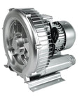 Side view of 2 Hp Regenerative Blower With 1.75 kW Power 150 CFM Airflow Includes 2 Inch BSP Port 110 To 120 Volt AC Single Phase Operation High Pressure Industrial Vacuum Pump Designed For Air Blowing And Suction In Harsh Environments Replacement 2LG5107AA21.