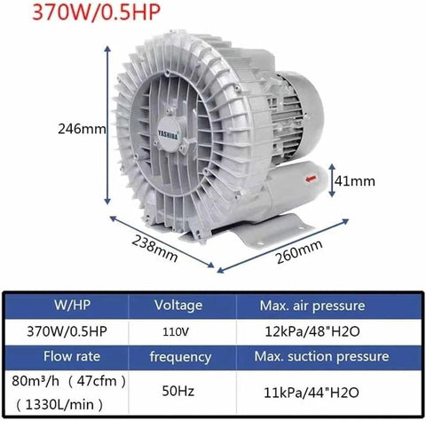 Industrial regenerative blower delivers high pressure, low noise air for robust blowing and suction in demanding environments.