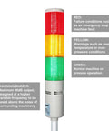 Industrial Tower Stack Lights With RGB LED Signals Andon Lights 110V Three Tier Tower Lamps For Factory And Workshop Safety