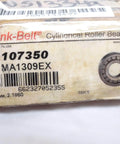 Packaging of Industrial Cylindrical Roller Bearing 45mm ID X 100mm OD, 25mm Width, MA1309EX with barcode and label details.