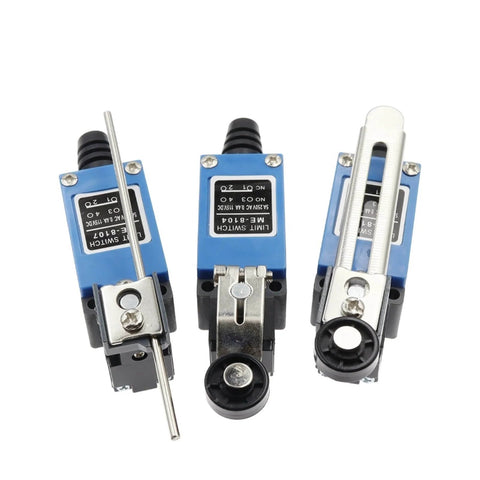 Industrial Rotary Roller Lever Limit Switch Sealed IP Rated 5A 220V Momentary Action ME 8169 two-pack, front view