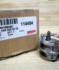 Industrial 1 Inch to 2 Inch Shaft Coupling for Power Transmission Rexnord 114404 PN 114404 next to packaging