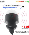 Industrial 24V DC AC LED Warning Lights Three Color Column Signal Tower Indicator Lamp Beacon With Continuous Buzzer