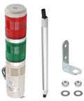 Industrial Signal Light Column LED Alarm Tower Light Indicator With Red And Green LEDs 90dB Audible Warning 24V AC 3W Power Water Resistant Durable Plastic Housing TB50-2T-E-J Othmro with mounting accessories