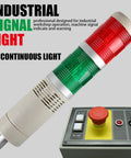 Industrial Signal Column LED Alarm Tower Light With Buzzer, 2 Layer Stack Warning Beacon For Safety, 24V Power on control panel