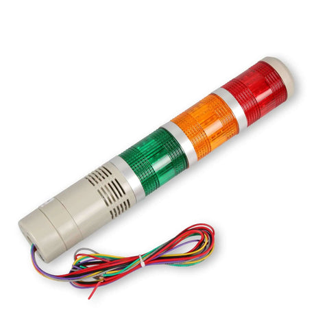 Industrial Signal Tower LED Bright Eye Catching Warning Light Luban 3 Layer Stack Red Yellow Green 12V DC Steady On Indicator