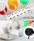 Industrial Signal Tower Light With Rotatable Base Three Layer LED Beacon 12 Volt And 24 Volt DC Steady Or Flashing Modes