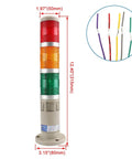 Industrial Signal Tower Light Kit 24V DC with red green yellow indicator lamps and built-in buzzer alarm, Model LTP 502TJ Baomain