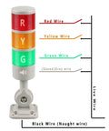 Industrial Signal Tower Stack Light Luban With Rotatable Base Three Layer 110V To 220V AC Steady Or Flashing Modes Built In 90dB Buzzer High Intensity LED Long Lasting 100000 Hours Perfect For Workshop Factory Or Warehouse Alerts showing wiring diagram.