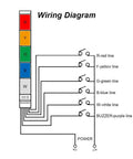 Wiring diagram showing connections for Industrial Signal Tower LED Bright Eye Catching Warning Light Luban 3 Layer Stack