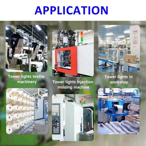 Application of Industrial Warning Tower Light Stack for High Visibility Safety Signals in various machinery setups