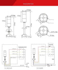 Technical diagram of Industrial LED Tower Light With 3W Indicator And 110 To 220V AC Buzzer Alarm, 1 Layer, high brightness.