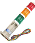 Industrial Signal Tower Light Kit 24V DC with Red Green Yellow Indicator Lamps and Built In Buzzer Alarm Heavy Duty 300 by 52mm Baomain