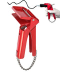 Industrial 2.5 Inch Tube Squeezer Tool With Silicone Bead Dispenser, Pro Grade Red Grip shown front view for sealant application