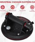 Heavy Duty Vacuum Suction Cup Lifter For Glass And Large Appliances With Pressure Gauge, showing industrial vacuum cup details