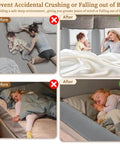 Before and after of Inflatable Bed Bumpers For Toddlers 2 Pack With Non Slip Bed Rails And Machine Washable Covers