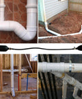 Inflatable Pipe Plug Balloon For Plumbing Tests And Pipe Sealing, showing installation in various PVC pipe settings.