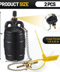 Two Piece 2 Inch Inflatable Pipe Ball Plugs For Pressure Test In Black Rubber Durable Industrial Grade, size shown 1.8 x 4.7 in.