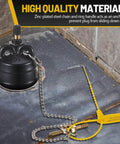 Two Piece 2 Inch Inflatable Pipe Ball Plugs For Pressure Test In Black Rubber Installed in Shower Drain with Steel Chain
