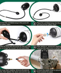 Instruction steps for using a 2 Inch Inflatable Pipe Plug Balloon Kit With Extension Hose And Pump For Plumbing Pressure Testing And Leak Detection Fits 1.8 To 2.2 Inch Pipes Includes Safety Chain Valve Core Key And Two Spare Cores.