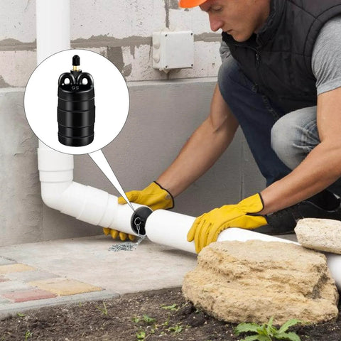 2 Inch Inflatable Pipe Plug For Sewer Tests And Water Pressure Testing Balloon Rubber Plug installation with hose and chain