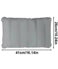 Inflatable PVC seat cushion 41x26 cm with measurements for comfort during travel, camping, and everyday use.