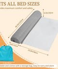 Inflatable Bed Bumpers For Toddlers 2 Pack With Non Slip Bed Rails And Machine Washable Covers, measurements and storage bag