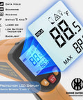 Infrared Thermometer Laser Temperature Gun, -58℉ to 1112℉, Single Laser Targeting, displays blue LCD screen with temperature readout