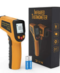 Infrared Thermometer Laser Temperature Gun, -58℉ to 1112℉, Single Laser Targeting, with packaging and batteries, orange color