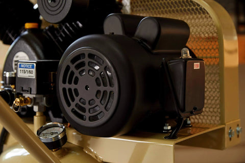 Side view of Ingersoll Rand P1.5IU-A9 2hp 20 gal Single-Stage Compressor (115/1) 42663401 showing motor and components.