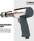 Ingersoll Rand 119MAXK Long Barrel Vibration Reduced Air Hammer Kit ergonomic grip for heavy vehicle repair trucks and MRO tasks.