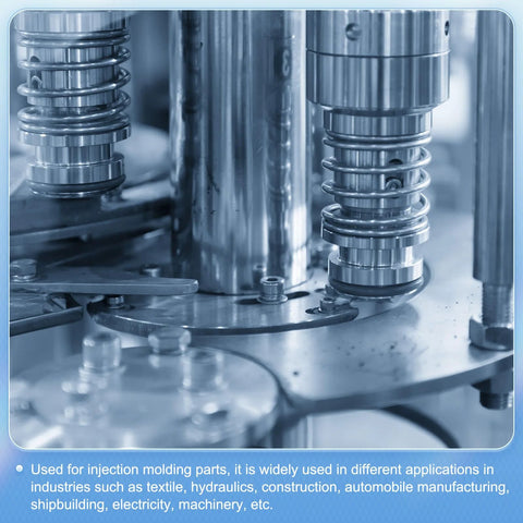 Close-up of alloy steel hex socket shoulder bolts installed in metal machinery with coil springs
