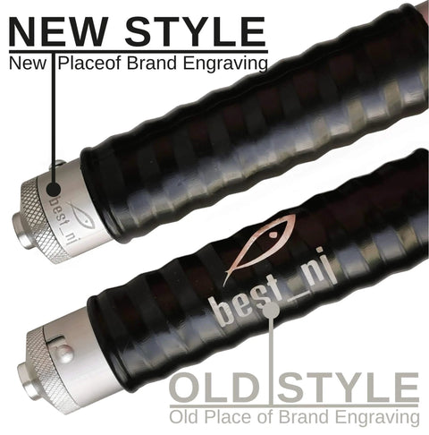 Twin 120 Milliliter Aluminum Injector Mixing Set showing new style brand engraving close-up and old style comparison.