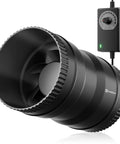 4 Inch Inline Booster Duct Fan With Speed Controller By Hon&Guan, 130 CFM Airflow, 6W Ultra Low Power shown with controller