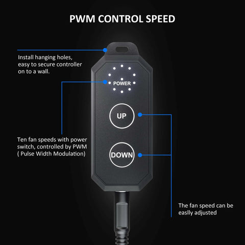 PWM control speed for Ultra Quiet 4 Inch Inline Duct Fan With EC Motor Delivering 214 CFM At 30W And 27dB Noise, 10 Speed Controller