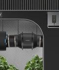 Quiet 6 Inch Inline Duct Fan With Wired 10 Speed Controller And EC Motor installed in a grow tent for ventilation by AC Infinity CLOUDLINE A6