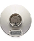 Radon Mitigation Inline Duct Fan, 260 CFM, Quiet And Energy Efficient, 4 Inch Electric Inline Fan In White, rear view showing motor