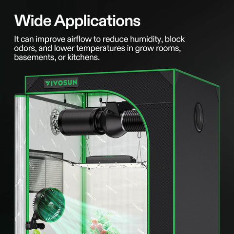 4 Inch Inline Duct Ventilation Fan D4 195 CFM For Grow Tents And Hydroponics HVAC Exhaust Booster in a grow tent application