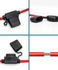 Inline Fuse Holder For 10 AWG Wire With 40 Amp ATC Blade Fuses, 4 Pack, Heavy Duty Red Wire, Water Resistant Cap Seals Out Moisture