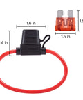 Beefy 10 Gauge Inline Fuse Holder Waterproof Pigtail Relay Kit with 2 Pack 30A and 40A Blade Fuses for Cars Trucks Boats