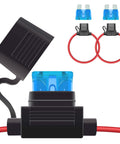 Two Pack Inline Fuse Holders For 12V Systems With 16 AWG Wire Waterproof Fuse Holder Includes 15A ATC ATO Standard Blade Fuses