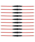 Inline Fuse Holder Kit With 16 AWG Red Wire And 5x20mm Glass Fast Blow Fuses, 150 Piece Assortment Including 10 Holders.