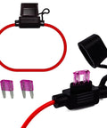2 Pack Inline Fuse Holder With 18AWG Wire And 3A Maxi Fuse Waterproof For Car Audio Marine And Automotive Use