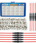 Inline Fuse Holder Kit With 16 AWG Red Wire And 5x20mm Glass Fast Blow Fuses, 150 Piece Assortment Including 10 Holders