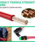 Waterproof Inline Fuse Holder 12V With Cover 6 Pack for Automotive Marine and Outdoor Use, shows copper wire construction.