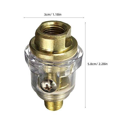 Six Pack Inline Pneumatic Oiler Lubricator With Automatic Lubrication for Air Tools, Premium Aluminum Construction, close-up view