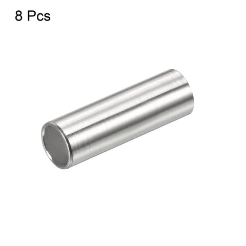 Inline Skate Axle Bearing Spacers Kit, 8 Pack, Aluminum 6mm Axle Spacer, 24mm Long, Silver, Wear Resistant Hardware